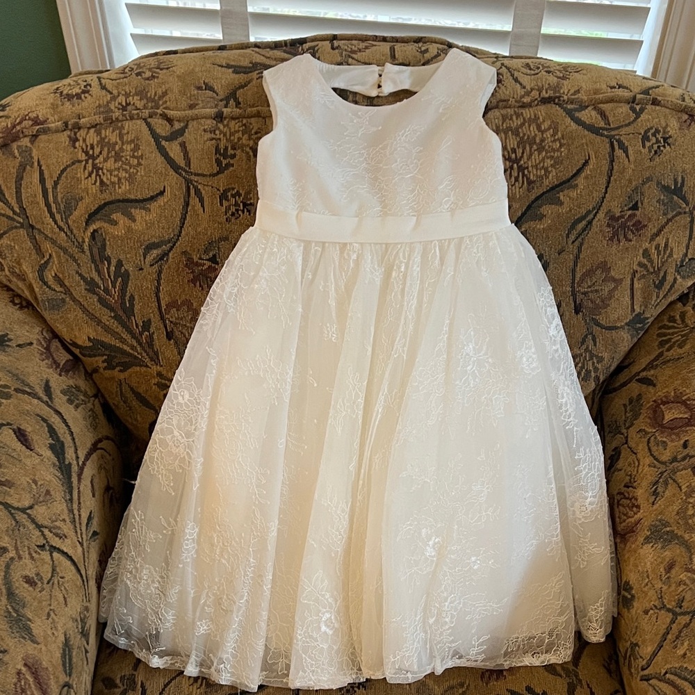 Wedding Flower Girl Azazie Ivory Lace Kids Dress